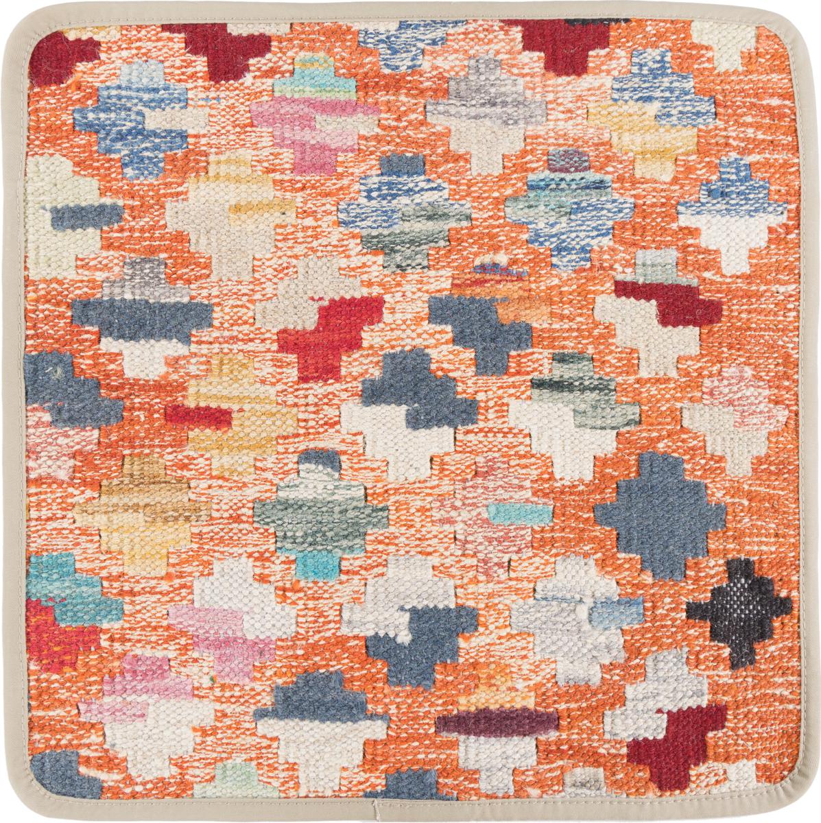 Afghan rug Kilim Afghan Cushion Cover 40x40 40x40, Persian Rug Knotted by hand