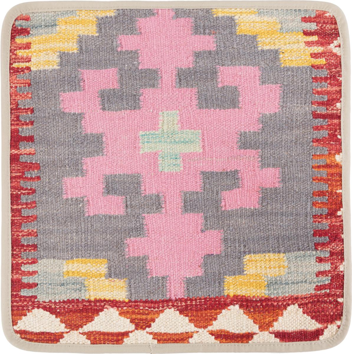 Afghan rug Kilim Afghan Cushion Cover 40x40 40x40, Persian Rug Knotted by hand
