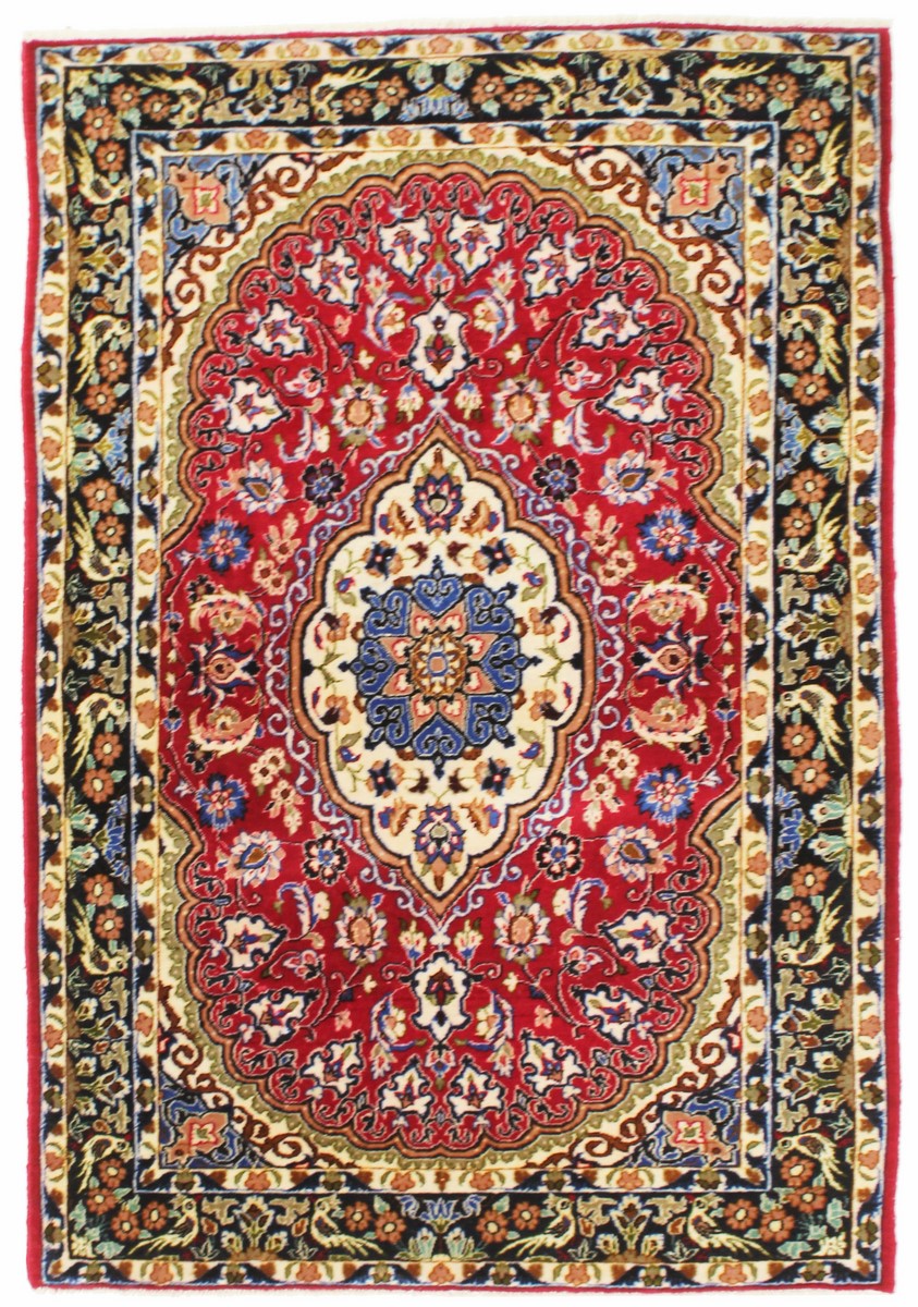 Persian Rug Isfahan Silk Warp 103x72 103x72, Persian Rug Knotted by hand