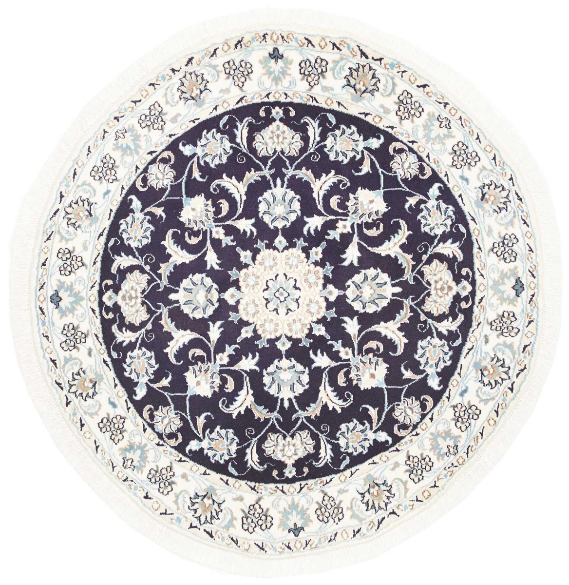 Persian Rug Nain 4'5"x4'4" 4'5"x4'4", Persian Rug Knotted by hand