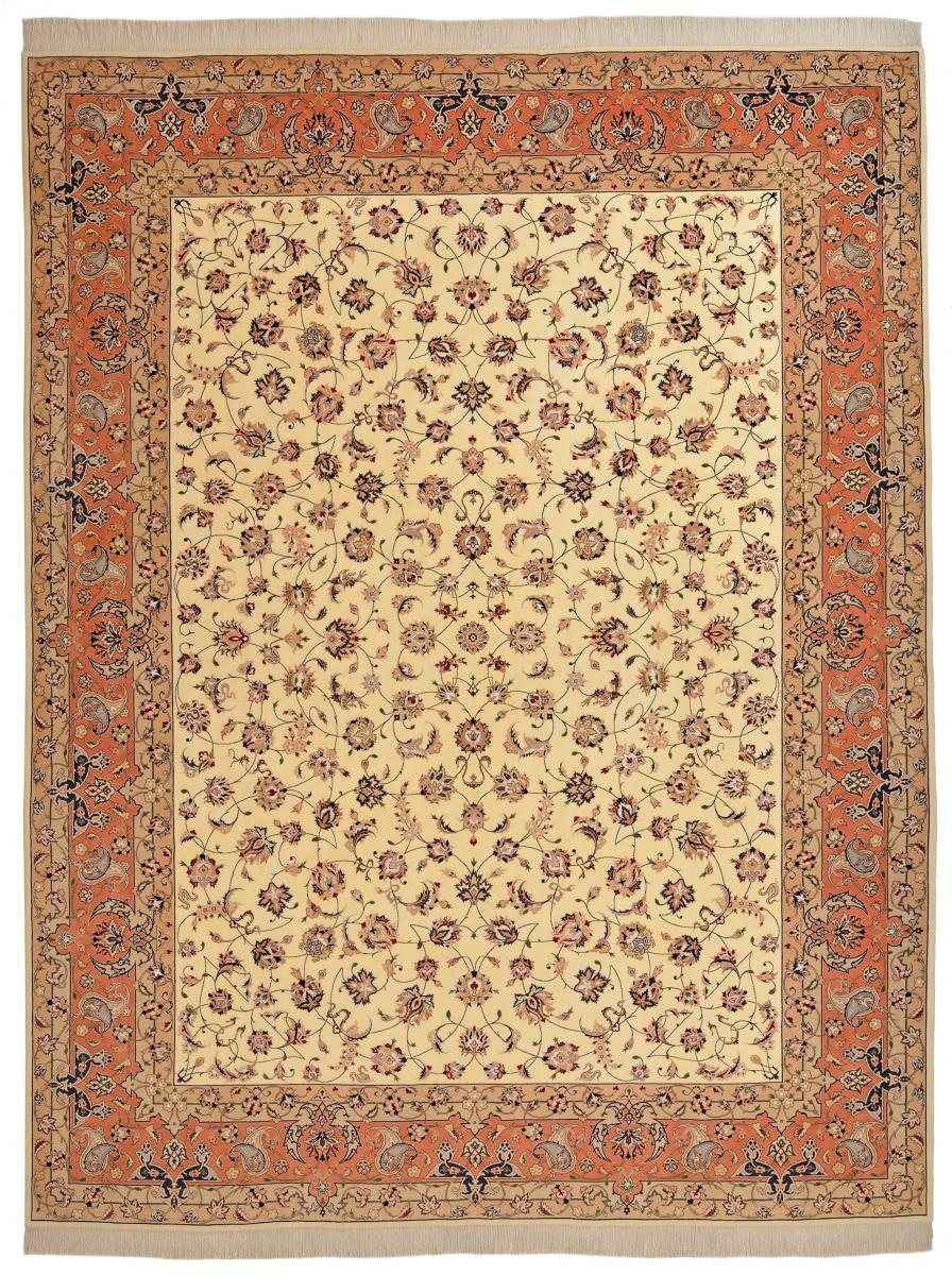 Tapete persa Tabriz 50Raj 12'8"x9'10" 12'8"x9'10", Tapete persa Atado à mão