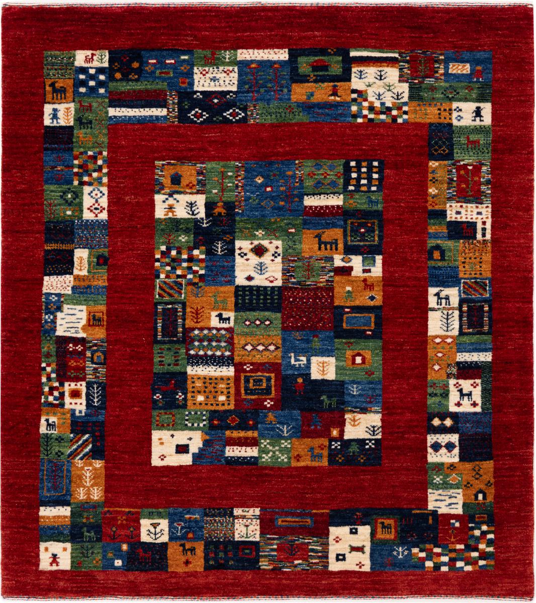 Perzisch tapijt Perzisch Gabbeh Loribaft Nowbaft 129x114 129x114, Perzisch tapijt Handgeknoopte