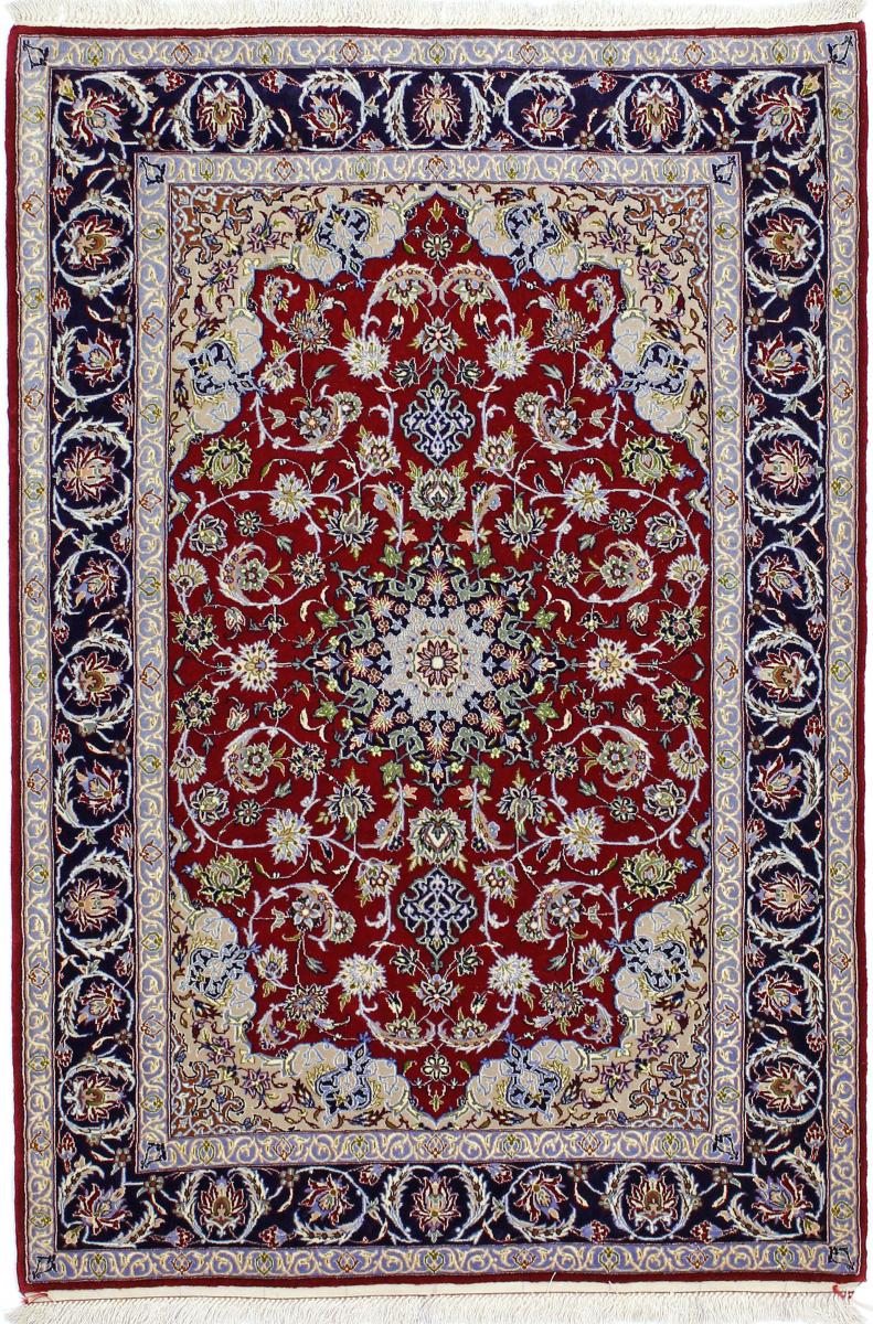 Tapete persa Isfahan Fio de Seda 5'5"x3'9" 5'5"x3'9", Tapete persa Atado à mão