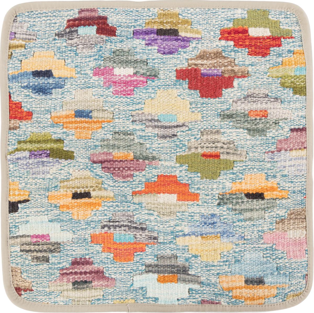 Afghan rug Kilim Afghan Cushion Cover 40x40 40x40, Persian Rug Knotted by hand