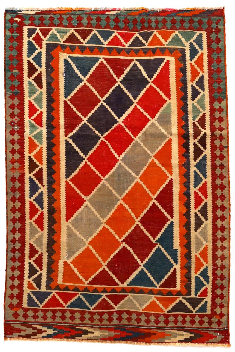 Tapete persa Kilim Fars 196x131 196x131, Tapete persa Tecido à mão