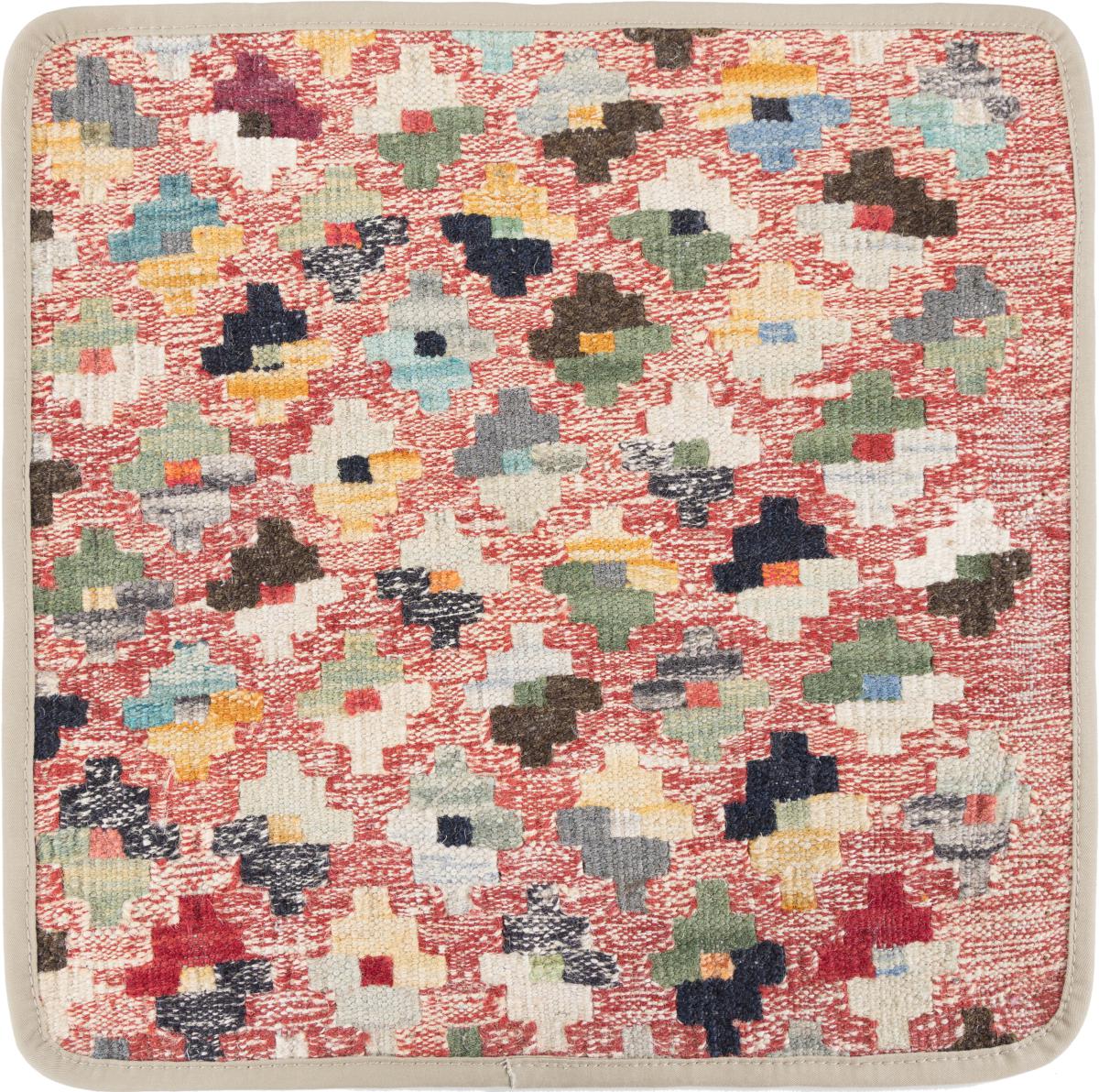 Afghan rug Kilim Afghan Cushion Cover 40x40 40x40, Persian Rug Knotted by hand
