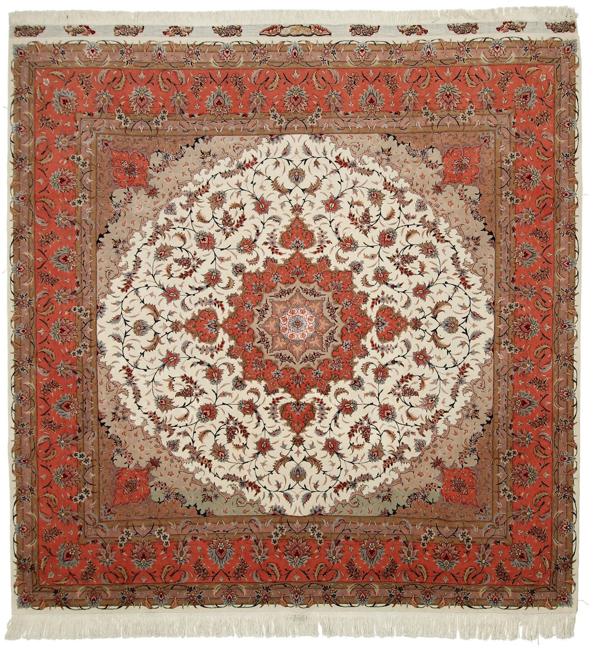 Tapete persa Tabriz 50Raj 264x257 264x257, Tapete persa Atado à mão