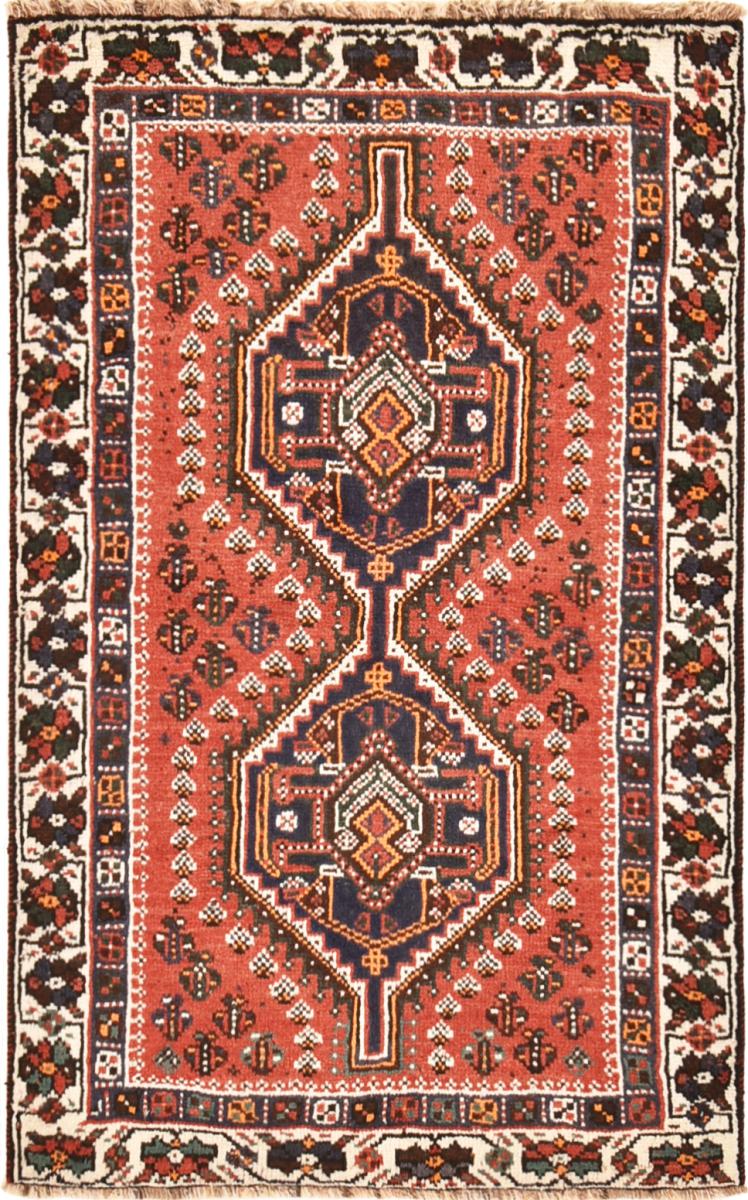 Persian Rug Shiraz 5'2"x3'3" 5'2"x3'3", Persian Rug Knotted by hand