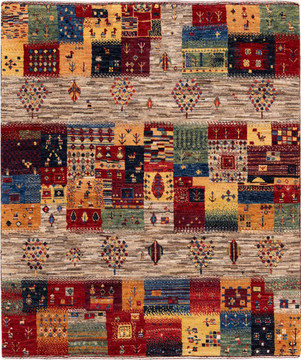 Persian Rug Persian Gabbeh Loribaft Nowbaft 3'11"x3'3" 3'11"x3'3", Persian Rug Knotted by hand