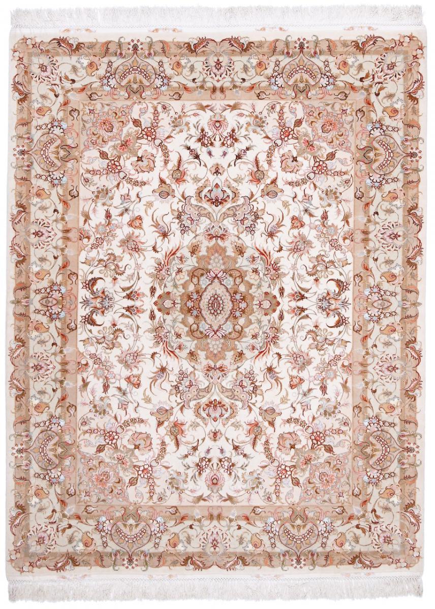 Persian Rug Tabriz 60Raj Silk Warp 196x145 196x145, Persian Rug Knotted by hand