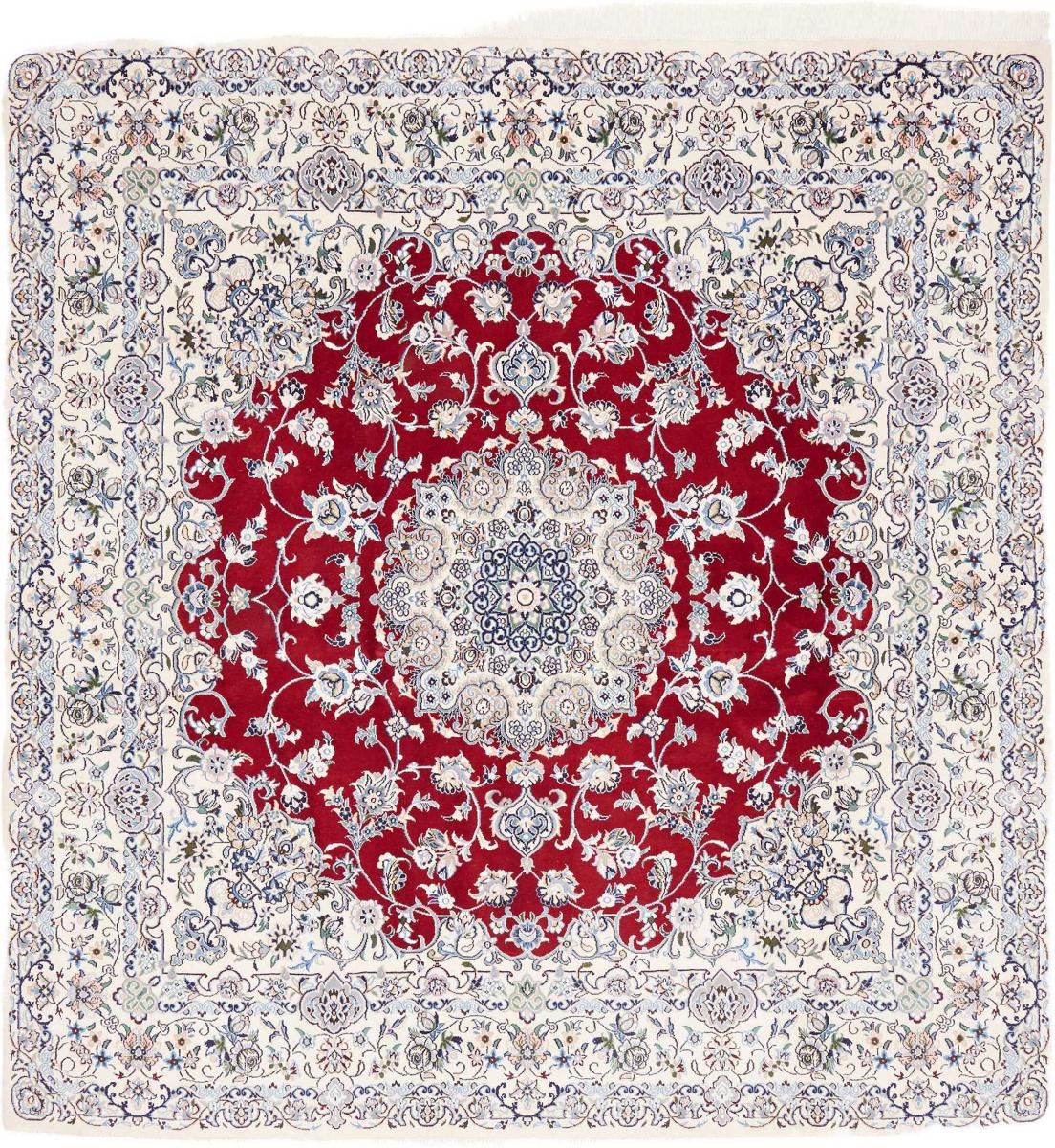 Tapis persan Naïn 9La 204x194 204x194, Tapis persan Noué à la main
