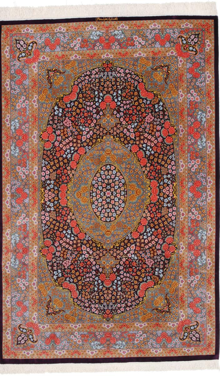 Persian Rug Qum Silk 208x135 208x135, Persian Rug Knotted by hand