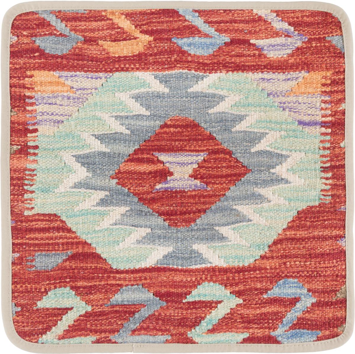 Afghan rug Kilim Afghan Cushion Cover 40x40 40x40, Persian Rug Knotted by hand
