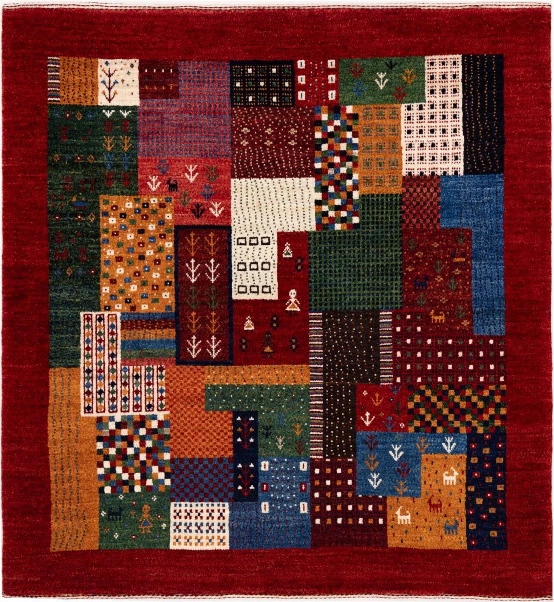 Persian Rug Persian Gabbeh Loribaft Nowbaft 128x121 128x121, Persian Rug Knotted by hand