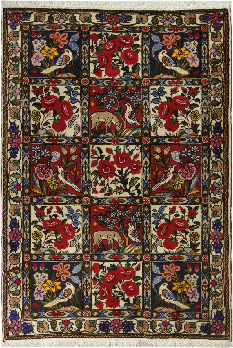 Persian Rug Bakhtiari 5'2"x3'5" 5'2"x3'5", Persian Rug Knotted by hand
