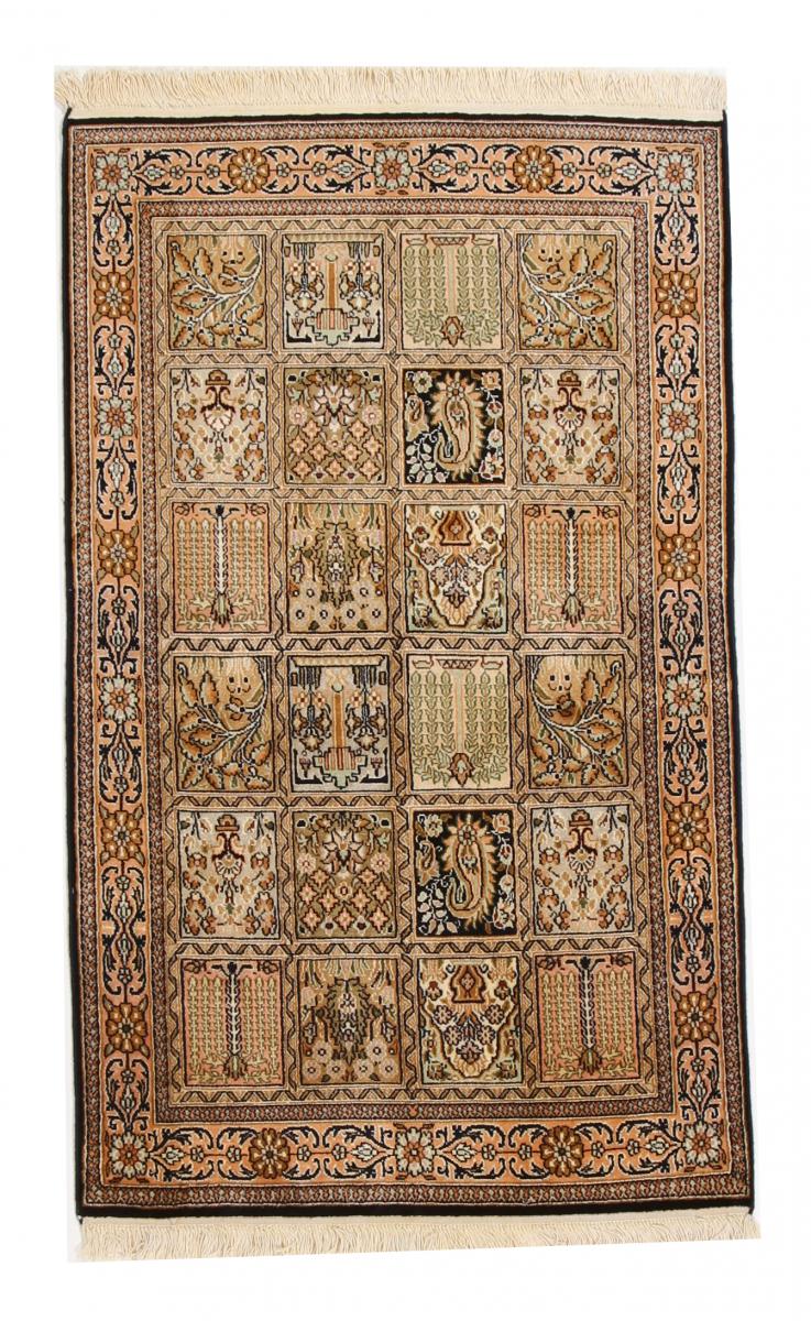 Indischer Teppich Kaschmir Reine Seide 129x78 129x78, Perserteppich Handgeknüpft