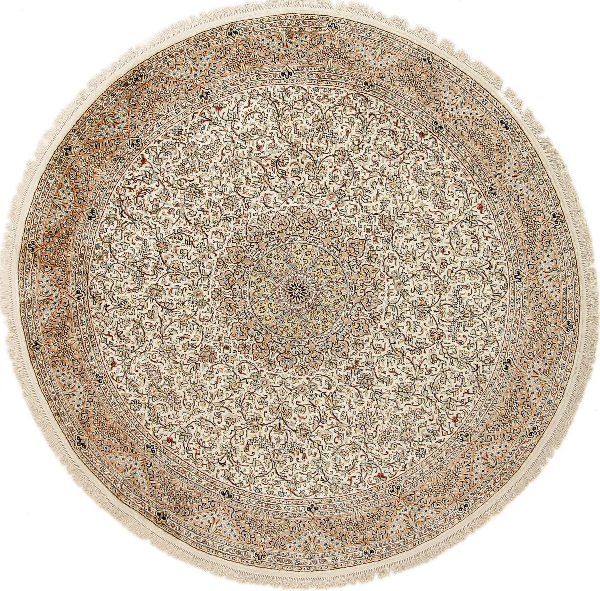 Tapis indien Cachemire Soie 185x183 185x183, Tapis persan Noué à la main