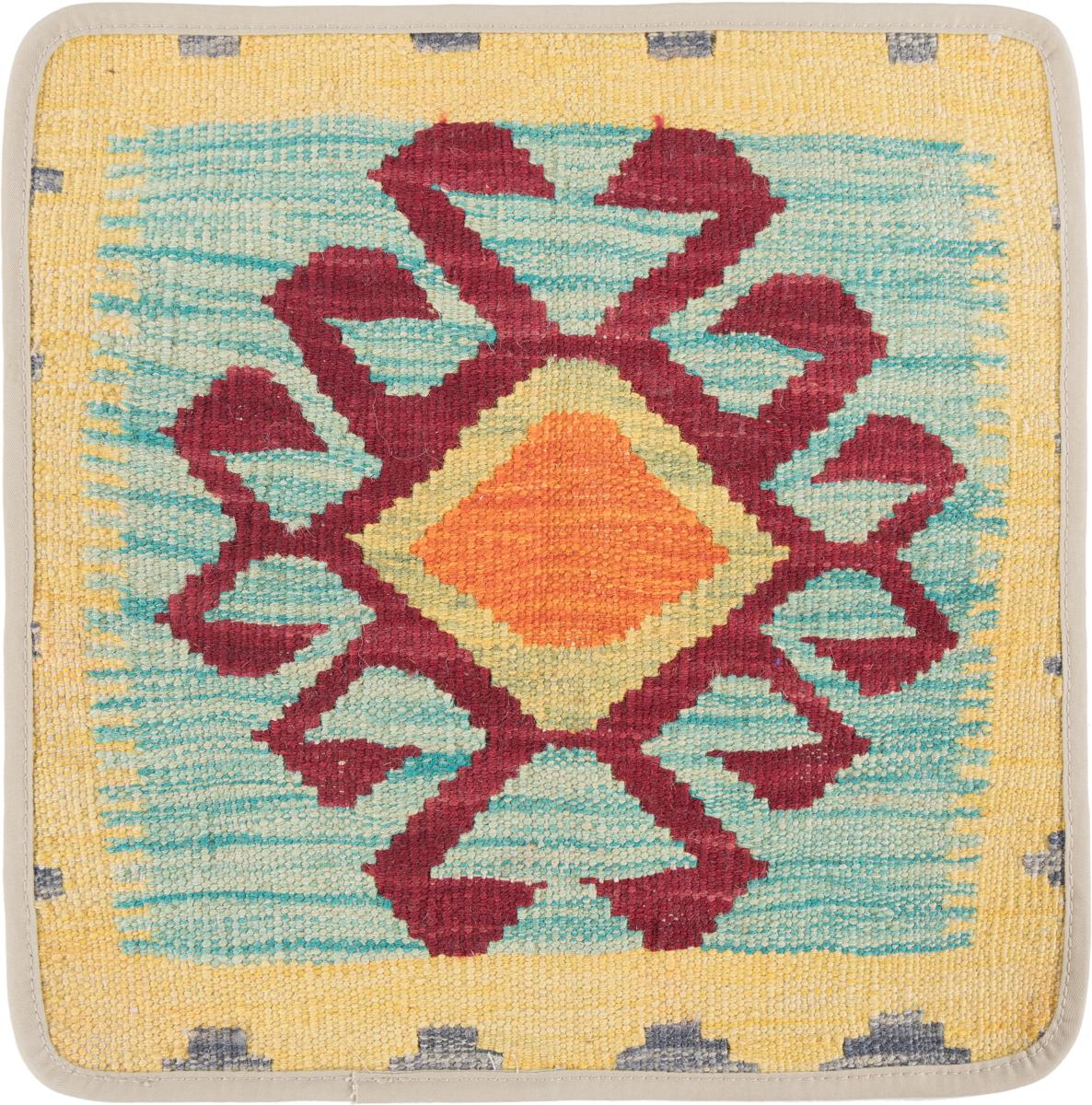 Afghan rug Kilim Afghan Cushion Cover 40x40 40x40, Persian Rug Knotted by hand