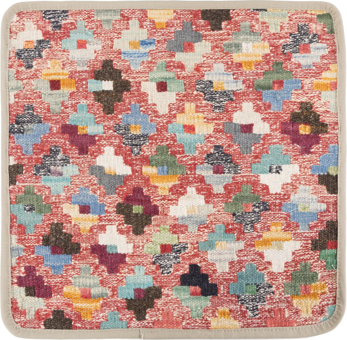 Afghan rug Kilim Afghan Cushion Cover 40x40 40x40, Persian Rug Knotted by hand