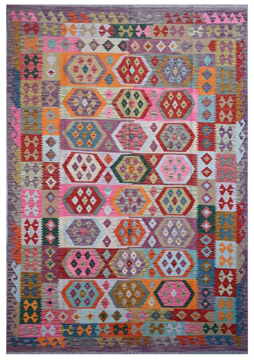 Afghan rug Kilim Afghan 9'8"x6'8" 9'8"x6'8", Persian Rug Woven by hand