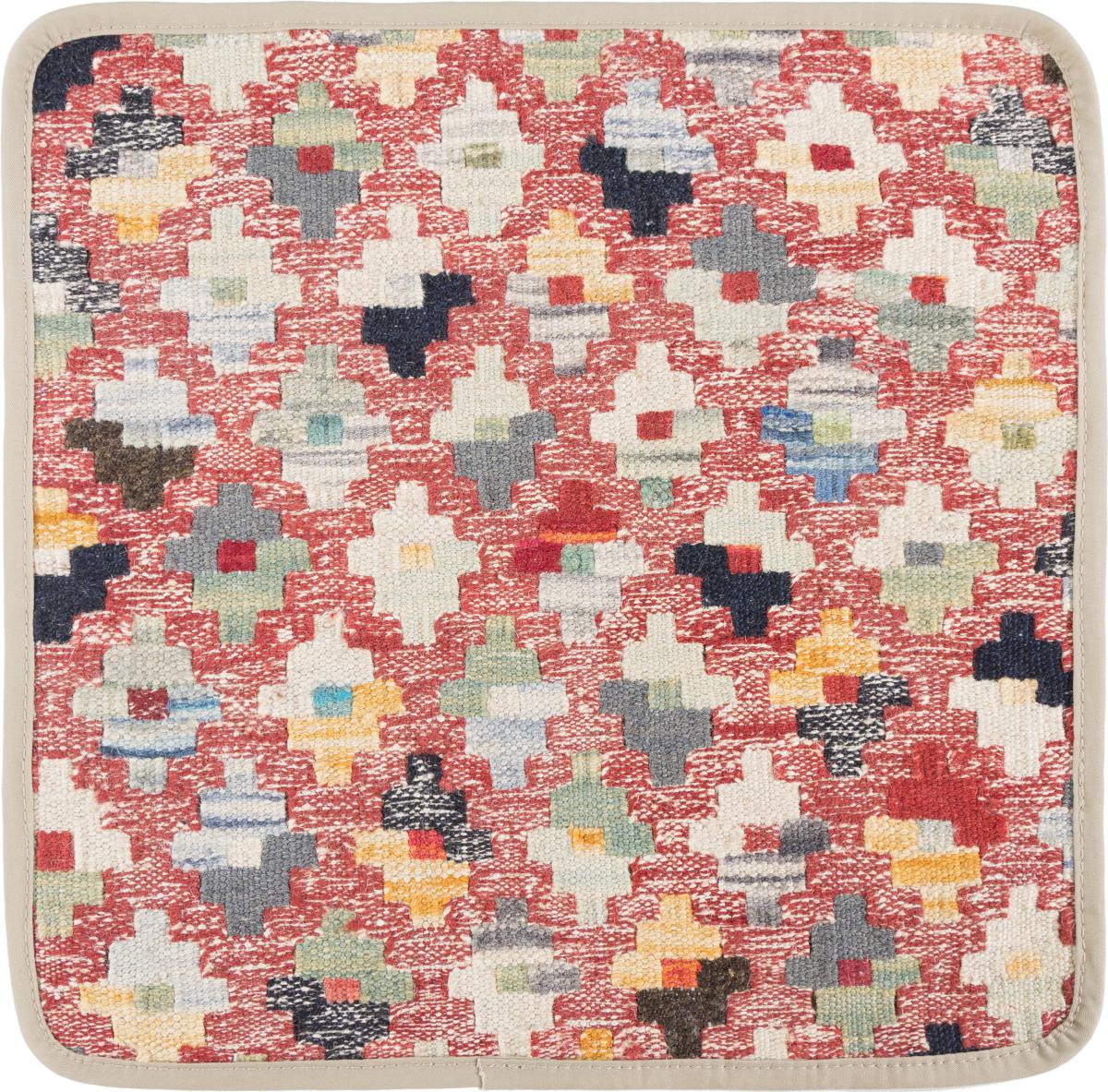 Afghanischer Teppich Kelim Afghan Kissenbezug 1'4"x1'4" 1'4"x1'4", Perserteppich Handgeknüpft