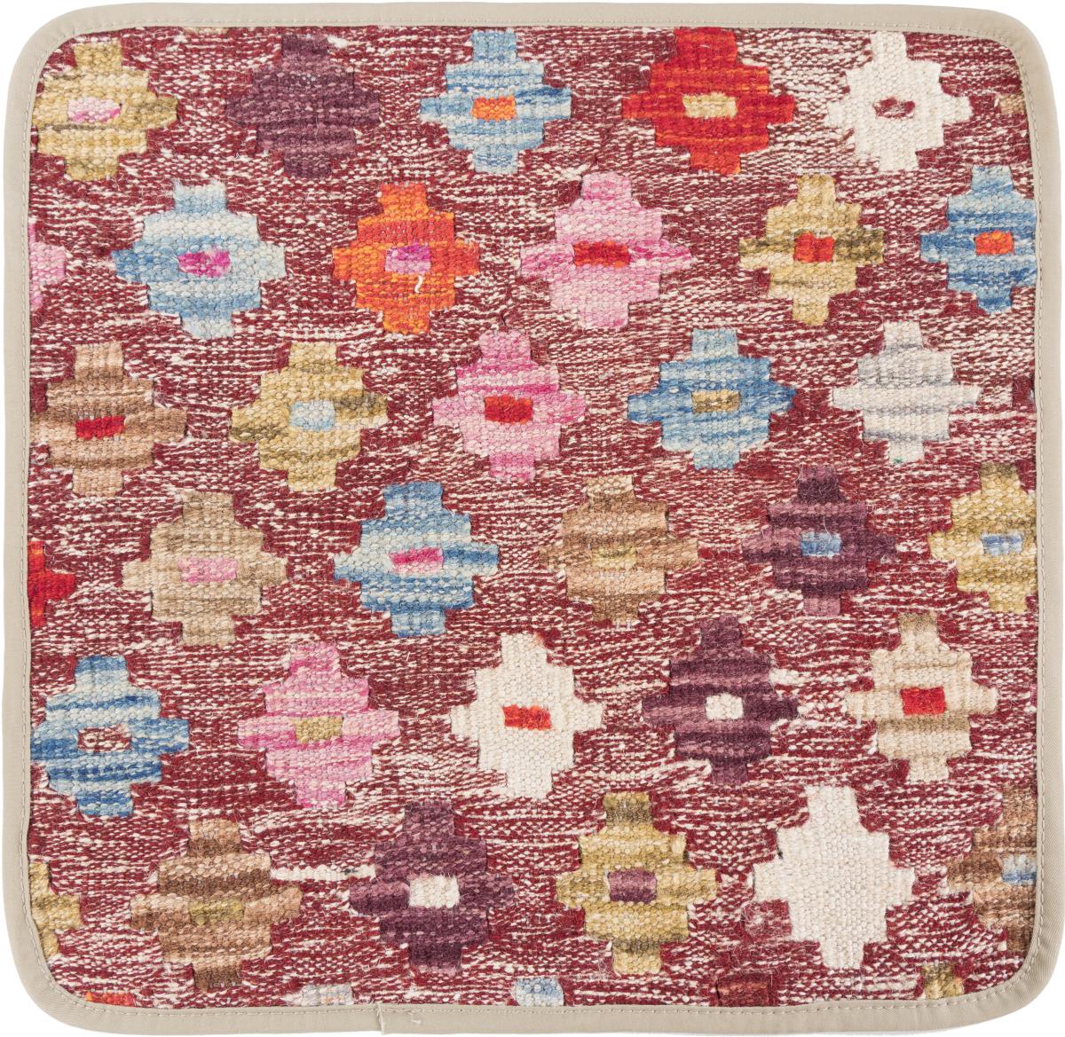 Afghan rug Kilim Afghan Cushion Cover 40x40 40x40, Persian Rug Knotted by hand