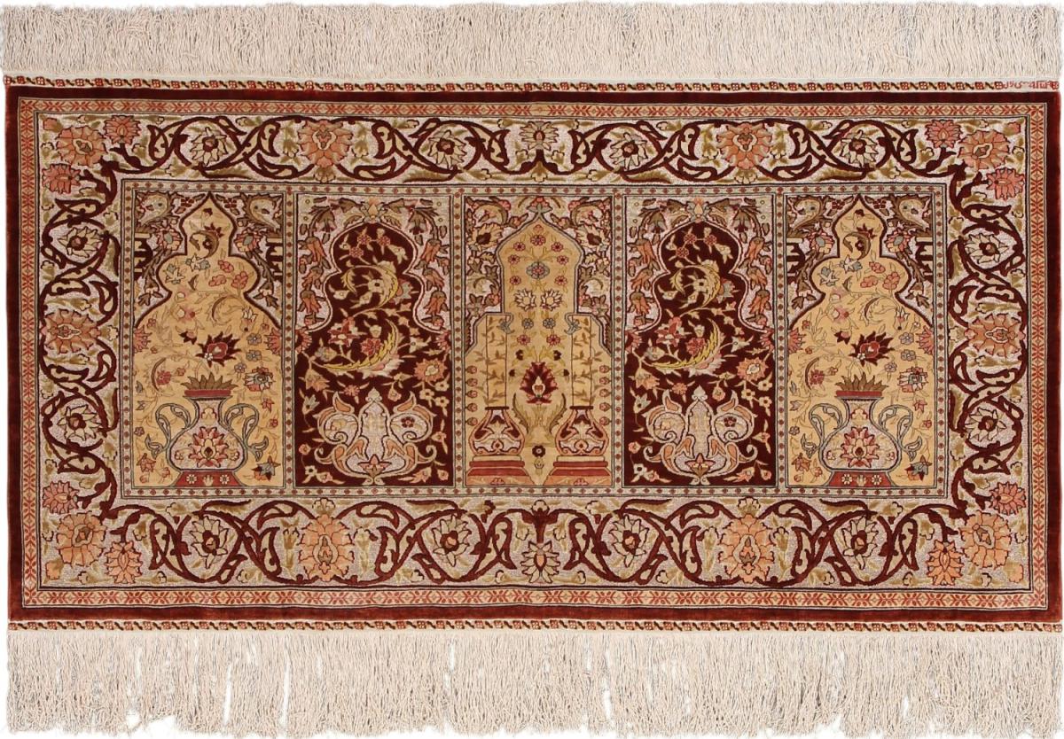 Alfombra china Hereke de Seda 132x71 132x71, Alfombra persa Anudado a mano