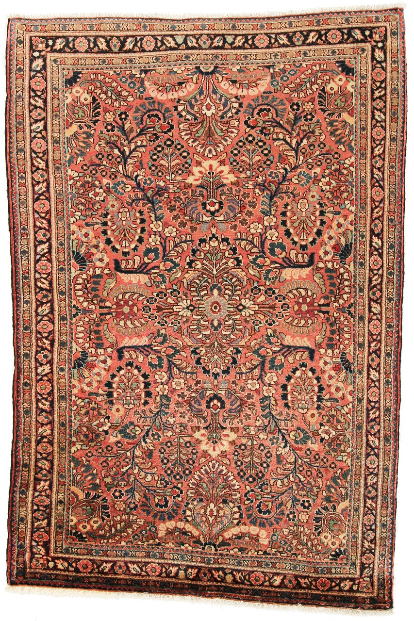 Persisk tæppe Sarough Antikke 150x100 150x100, Persisk tæppe Knyttet i hånden