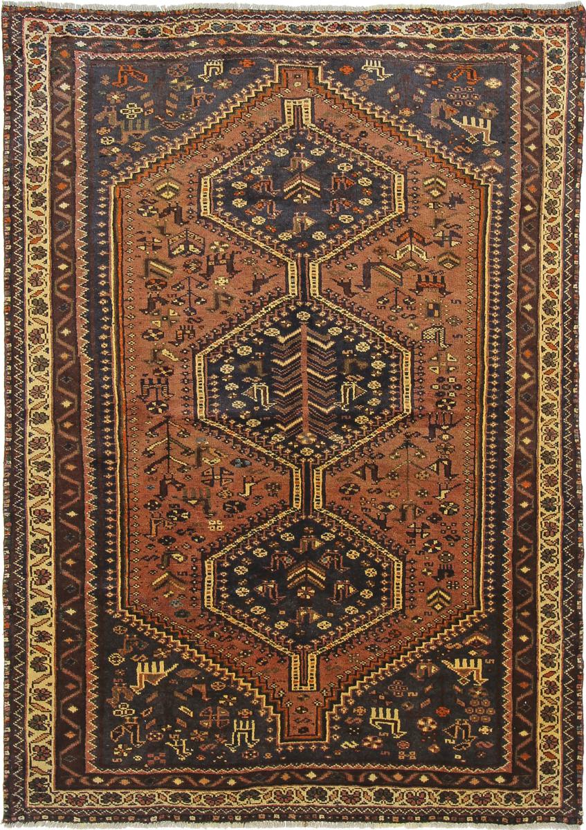 Persisk tæppe Ghashghai 257x170 257x170, Persisk tæppe Knyttet i hånden