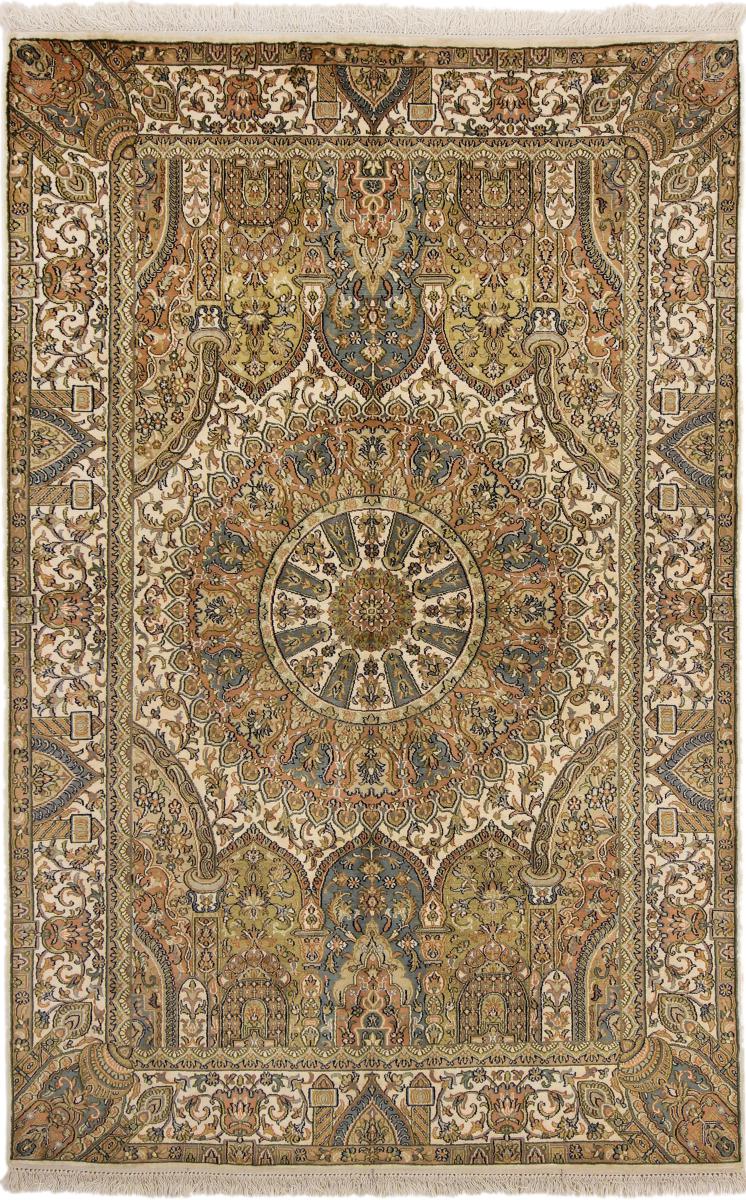 Indisk tæppe Kashmir Silke 191x126 191x126, Persisk tæppe Knyttet i hånden