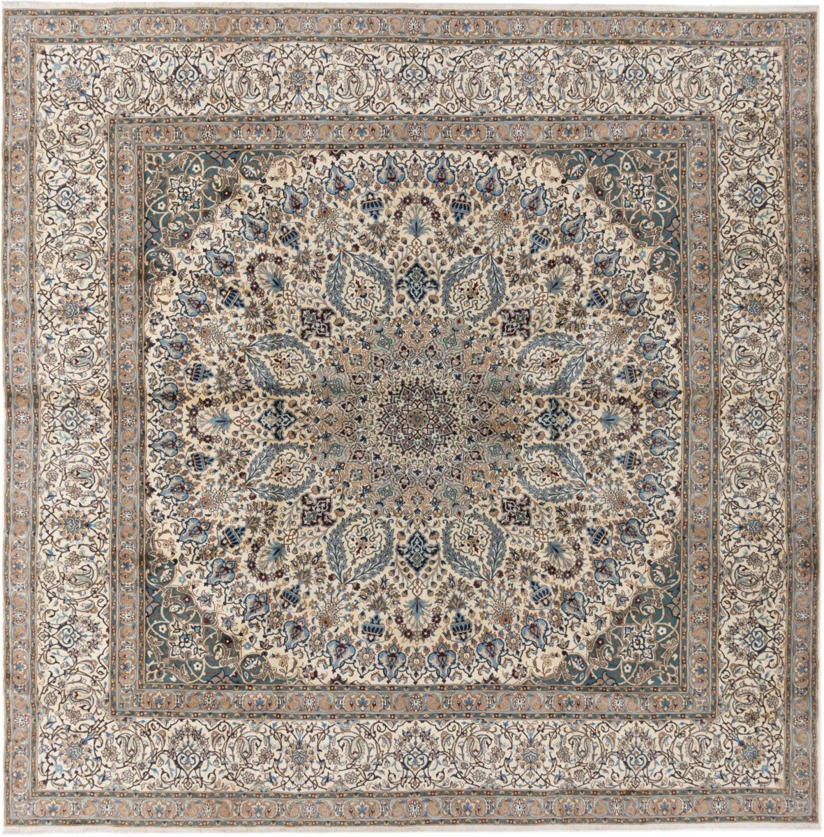 Tapis persan Naïn 9La 388x394 388x394, Tapis persan Noué à la main