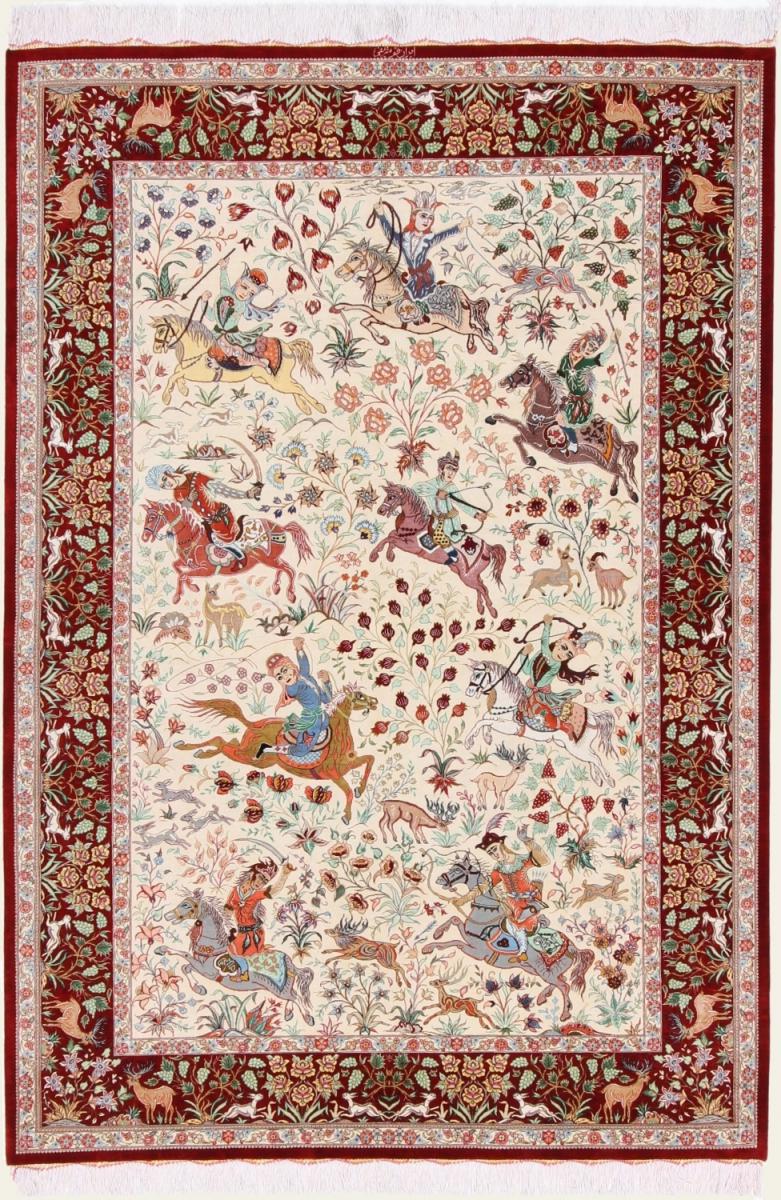 Persisk tæppe Ghom Silke 193x132 193x132, Persisk tæppe Knyttet i hånden