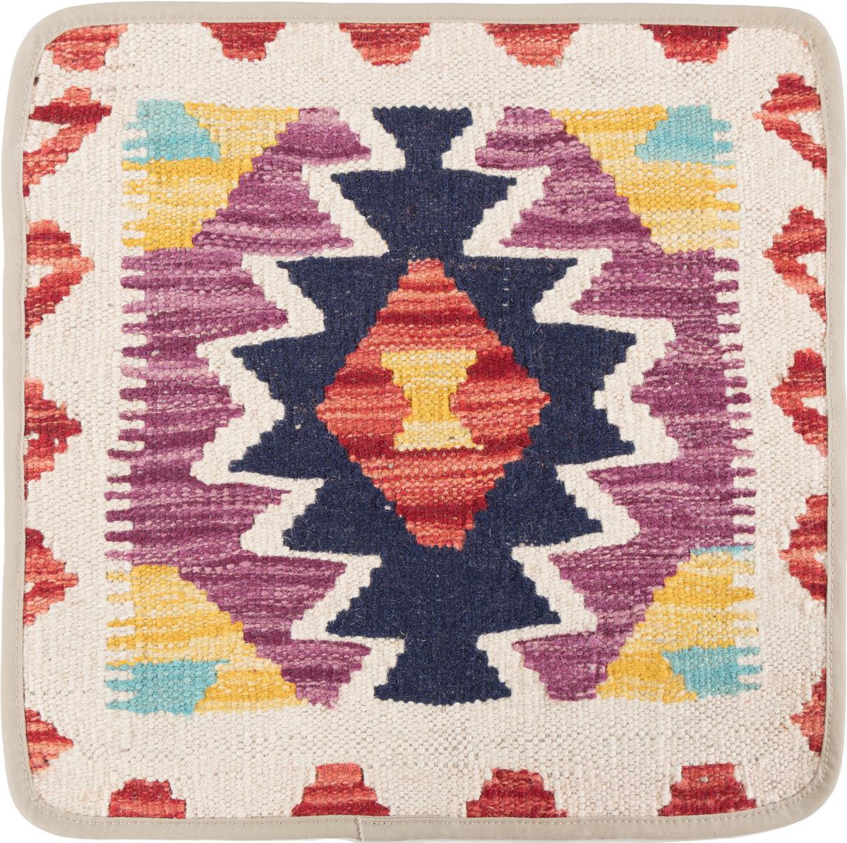 Afghan rug Kilim Afghan Cushion Cover 40x40 40x40, Persian Rug Knotted by hand
