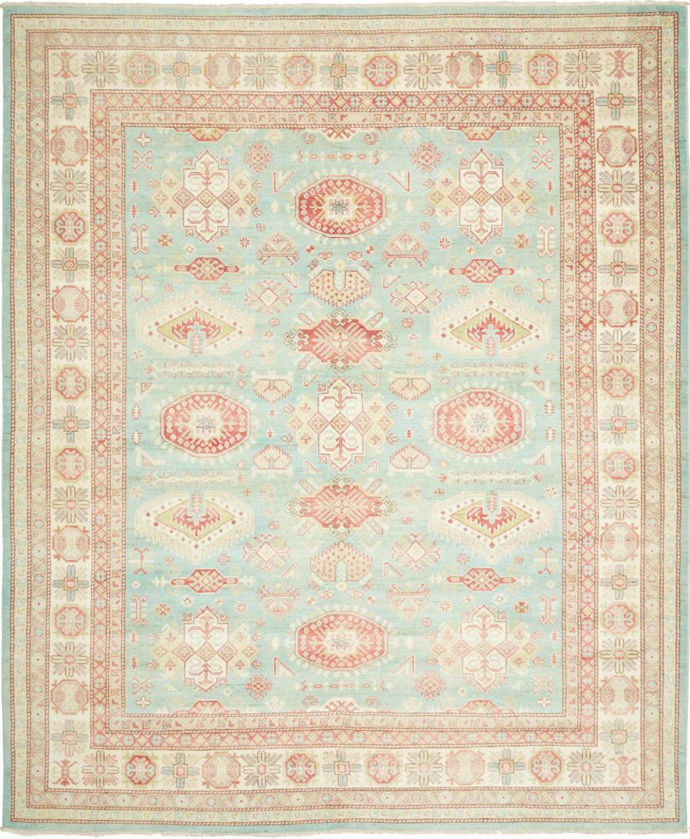 Pakistani rug Kazak 9'9"x8'1" 9'9"x8'1", Persian Rug Knotted by hand