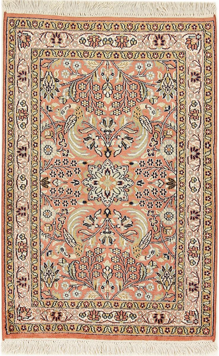 Indischer Teppich Kaschmir Seide 93x62 93x62, Perserteppich Handgeknüpft