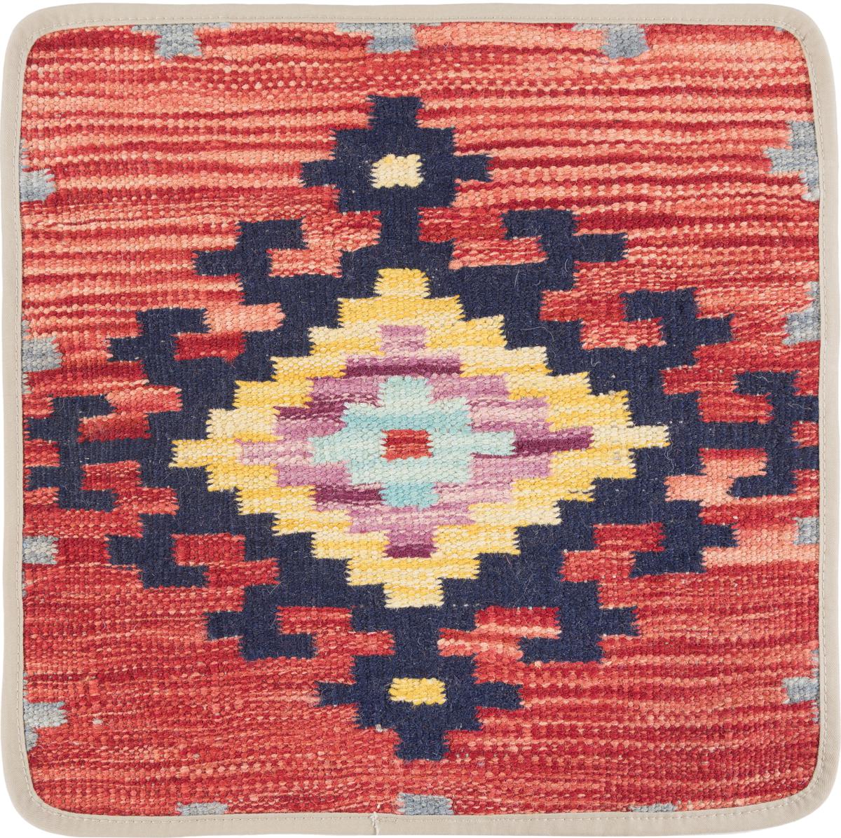 Afghan rug Kilim Afghan Cushion Cover 40x40 40x40, Persian Rug Knotted by hand