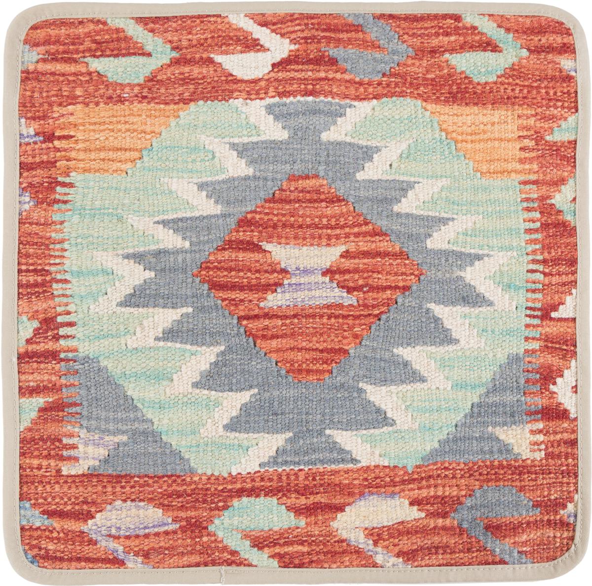 Afghan rug Kilim Afghan Cushion Cover 40x40 40x40, Persian Rug Knotted by hand