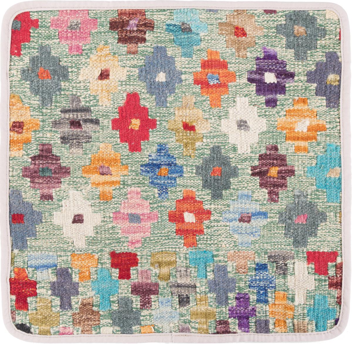 Afghan rug Kilim Afghan Cushion Cover 40x40 40x40, Persian Rug Knotted by hand