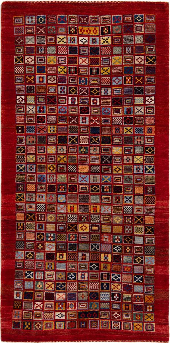 Tapis persan Persan Gabbeh Kashkuli Banafsheh 199x101 199x101, Tapis persan Noué à la main