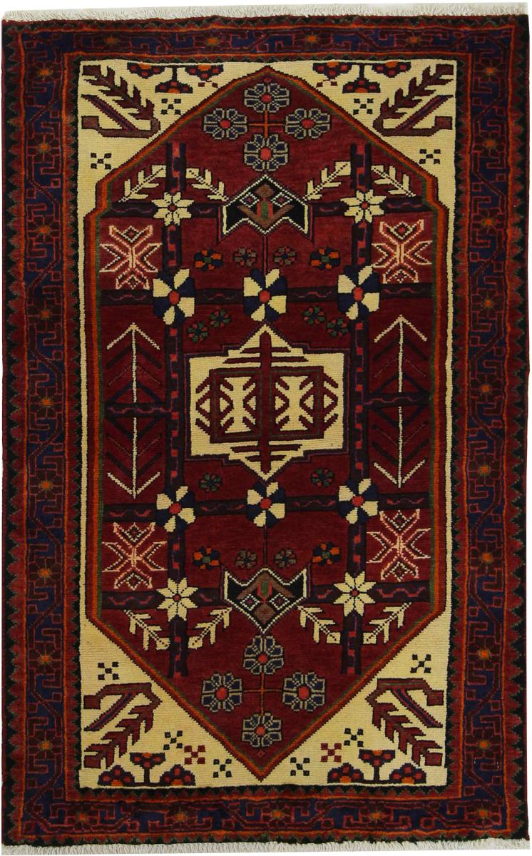 Persisk tæppe Hamadan 138x88 138x88, Persisk tæppe Knyttet i hånden