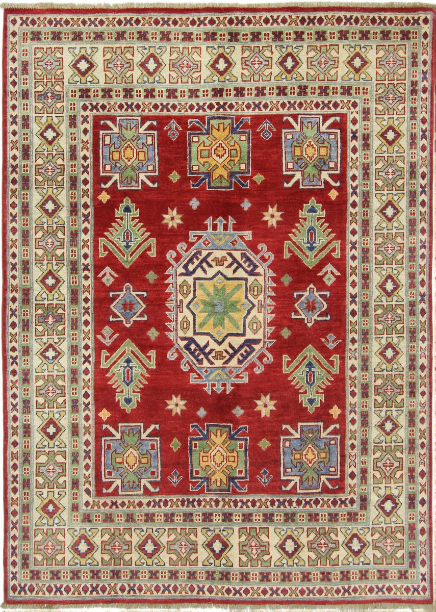 Afghan rug Kazak 6'11"x4'11" 6'11"x4'11", Persian Rug Knotted by hand