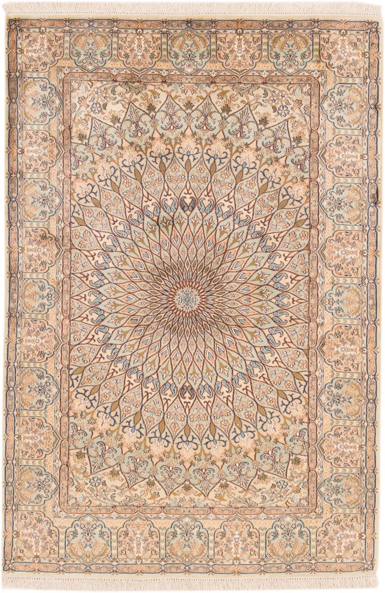 Tapis indien Cachemire Soie 187x125 187x125, Tapis persan Noué à la main