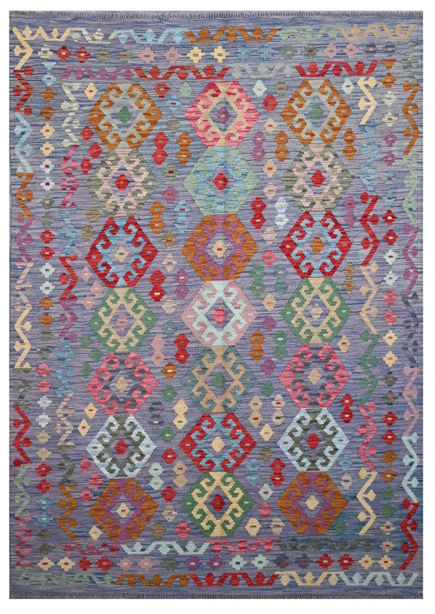 Afghan rug Kilim Afghan 8'0"x5'7" 8'0"x5'7", Persian Rug Woven by hand