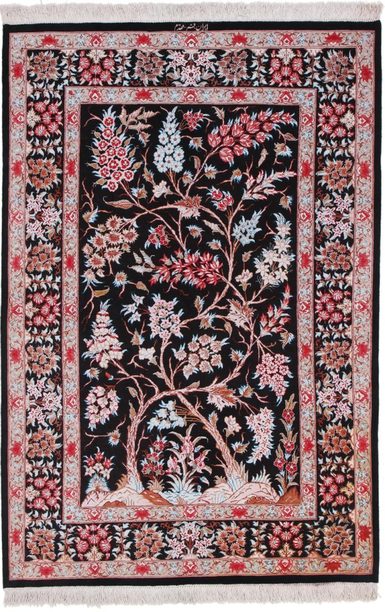 Perzisch tapijt Qum Zijde 150x100 150x100, Perzisch tapijt Handgeknoopte