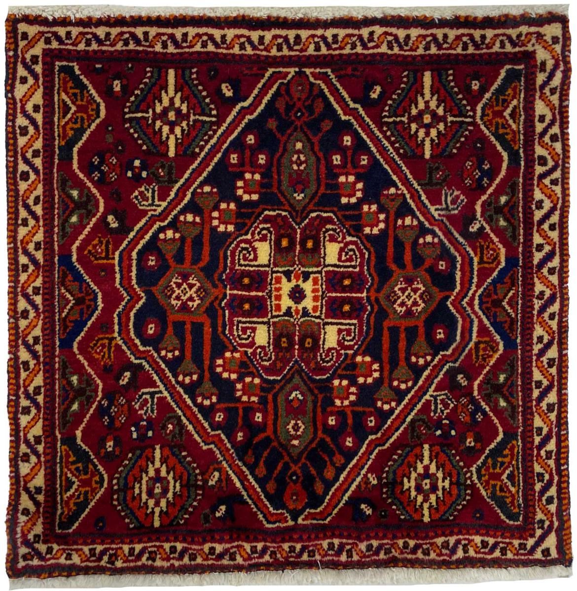 Tapis persan Ghashghai 59x61 59x61, Tapis persan Noué à la main