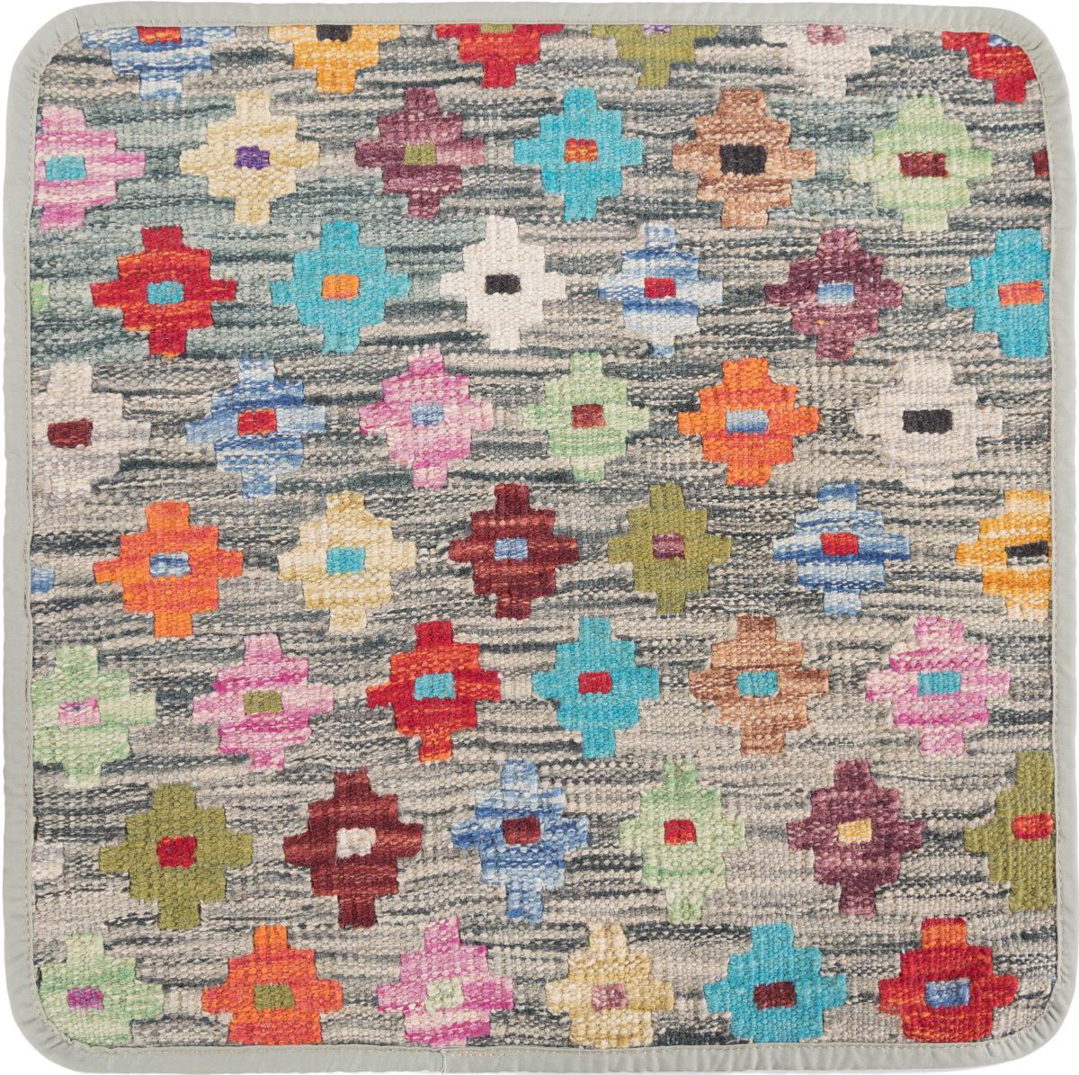 Afghan rug Kilim Afghan Cushion Cover 45x45 45x45, Persian Rug Knotted by hand