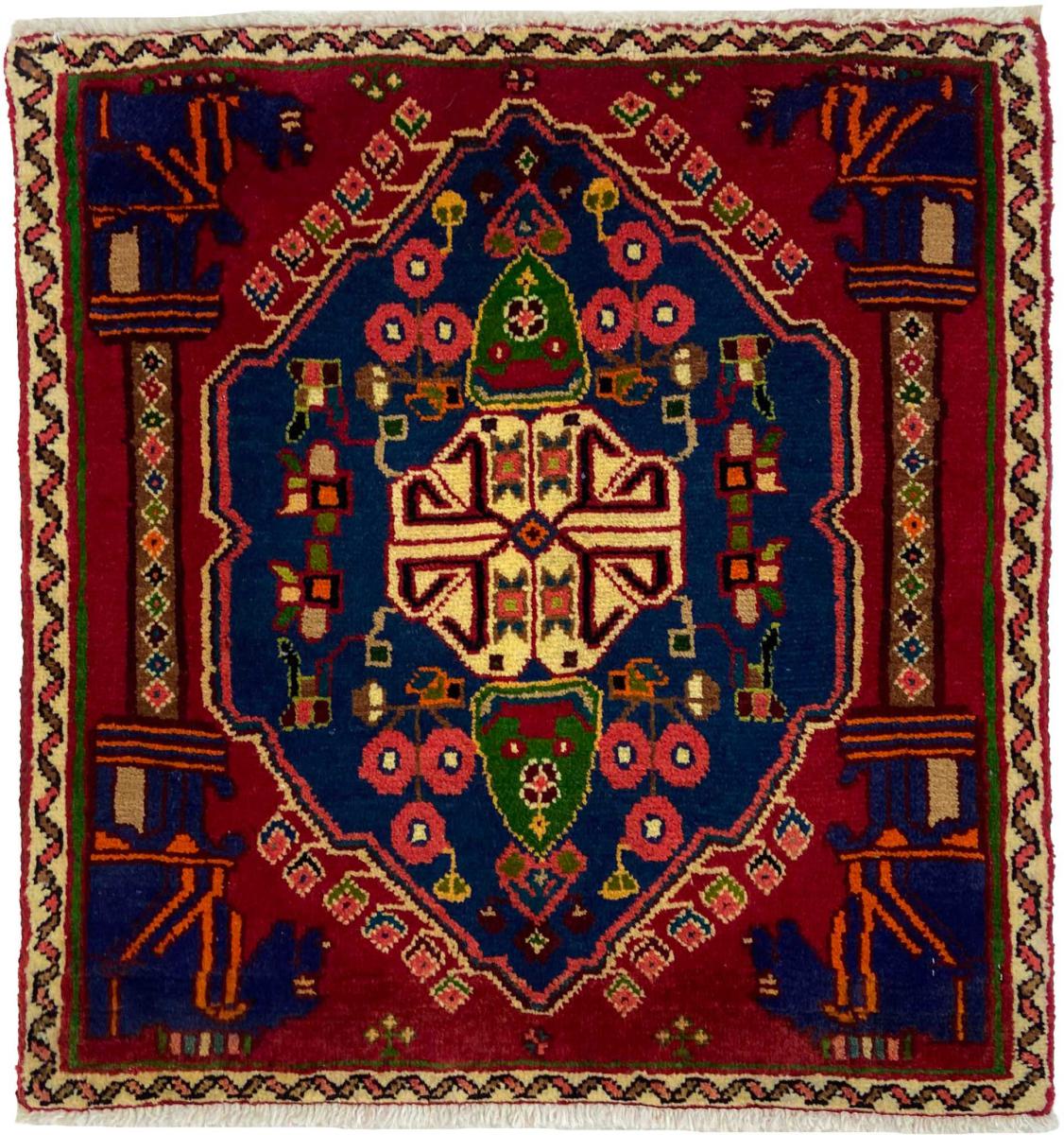 Tapete persa Ghashghai 63x59 63x59, Tapete persa Atado à mão