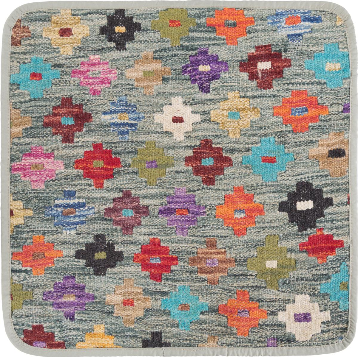 Afghan rug Kilim Afghan Cushion Cover 45x45 45x45, Persian Rug Knotted by hand