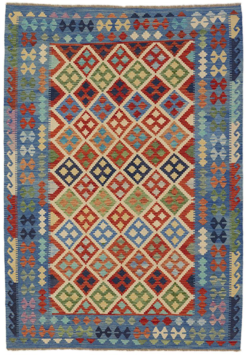 Afghan rug Kilim Afghan 9'7"x6'8" 9'7"x6'8", Persian Rug Woven by hand