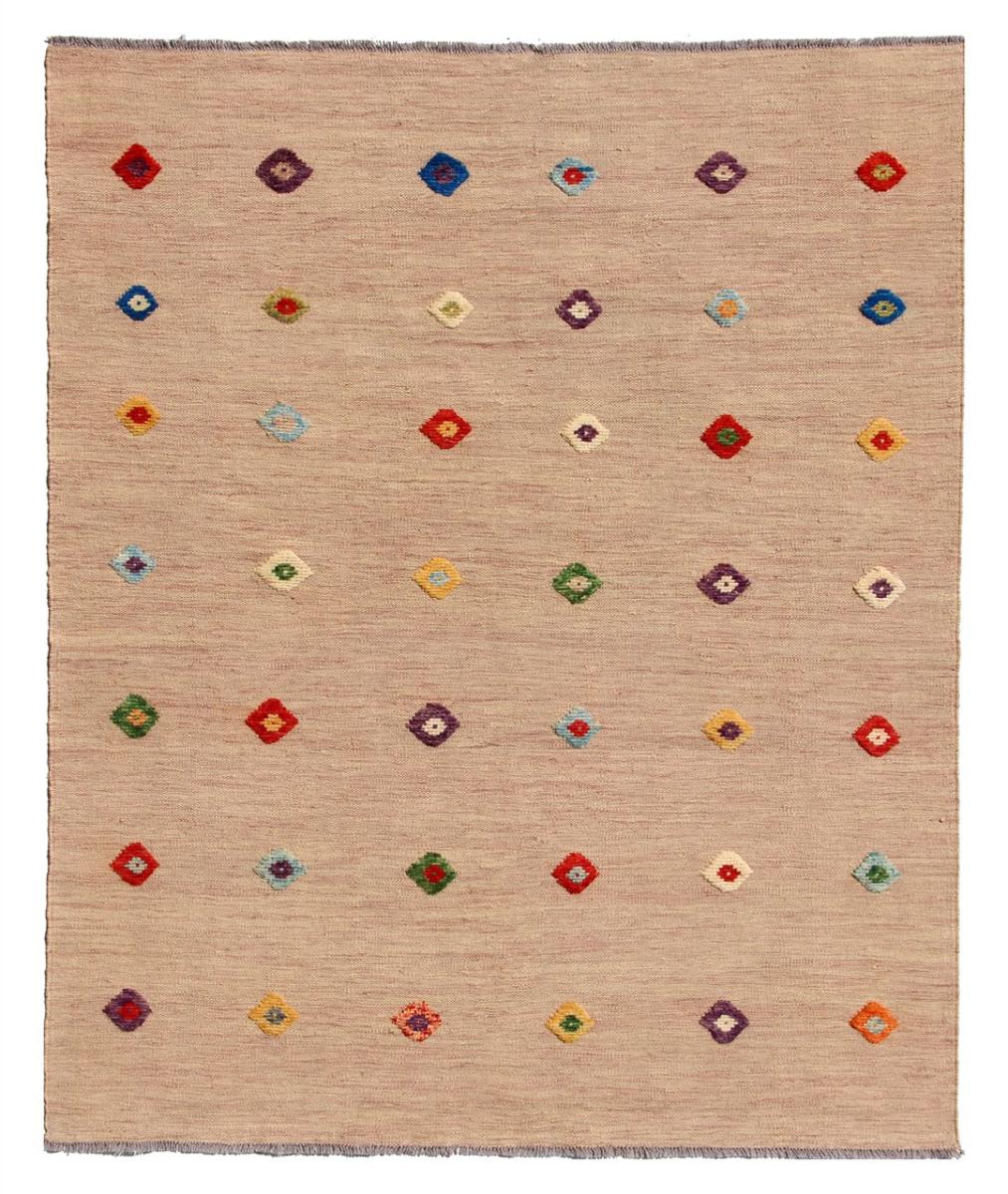 Alfombra afgana Kilim Afghan Nimbaft Edition 195x151 195x151, Alfombra persa Tejido a mano